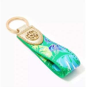 Lilly Pulitzer Botanical Green In a Flutter Key Fob